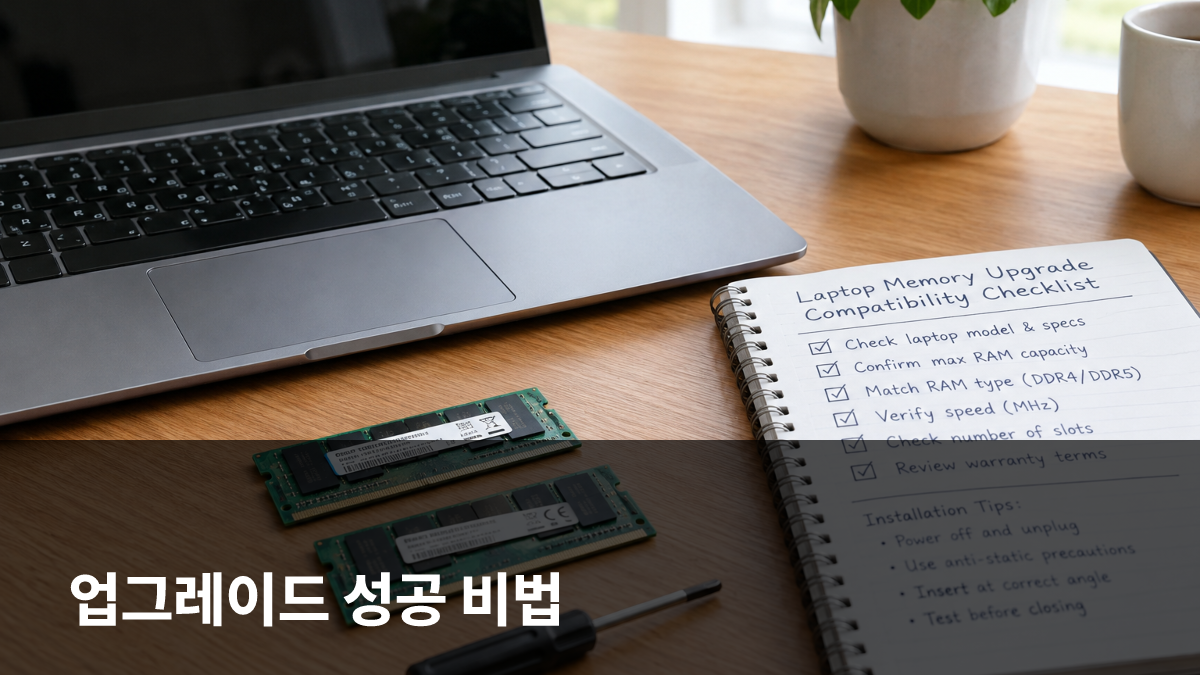 노트북 메모리 업그레이드 전 반드시 확인해야 할 호환성 체크리스트와 설치 가이드 대표 이미지