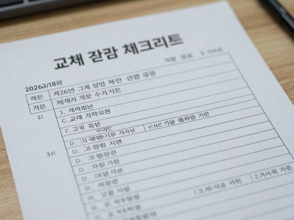 교체 판단 체크리스트 관련 설명 이미지