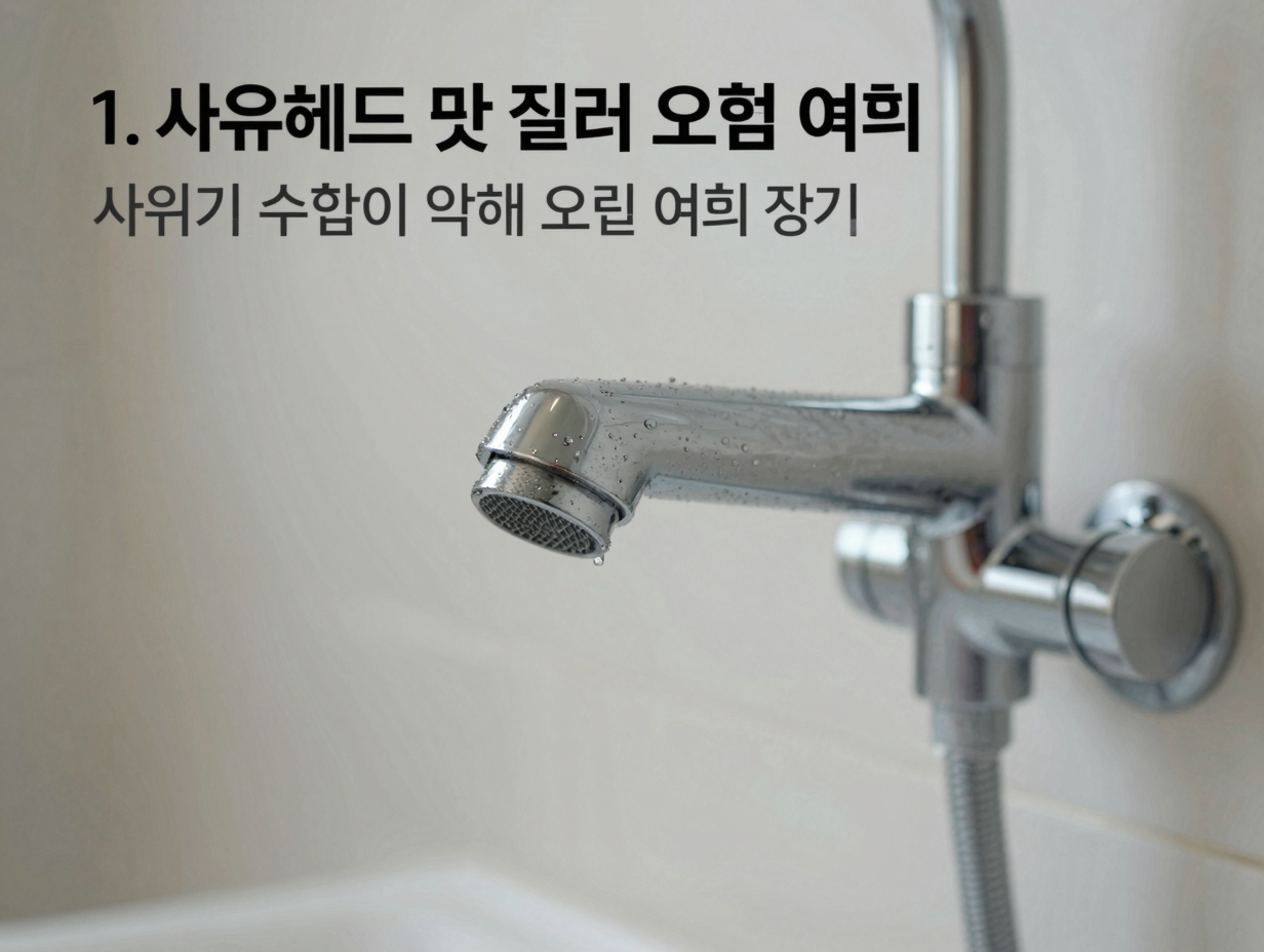 1. 샤워헤드 및 필터 오염 여부 확인 관련 설명 이미지